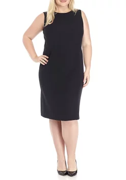 Cheapest 😍 Kasper Plus Sleeve Sleeveless Crepe Sheath 👗 Dress 😍 -Southern Home Sales Shop Belk 1006