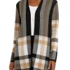 Flash Sale 🌟 Kasper 👩 Women's Long Sleeve Plaid Cardigan 💯
