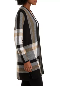 Flash Sale 🌟 Kasper 👩 Women's Long Sleeve Plaid Cardigan 💯 -Southern Home Sales Shop Belk 1014