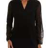 Budget 🔔 Kasper 👩 Women's Long Sleeve Lace Split Neck Tunic Top 🧨 -Southern Home Sales Shop Belk 1019