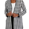 Best Pirce 🎁 Kasper 👩 Women's Long Sleeve Open Front Houndstooth Sweater 🥰 -Southern Home Sales Shop Belk 1024