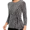 Budget โ๏ธ Kasper ๐ฉ Women's 3/4 Sleeve Metallic Knit Zebra Side Tie Top ๐ 2 Budget โ๏ธ Kasper ๐ฉ Women's 3/4 Sleeve Metallic Knit Zebra Side Tie Top ๐ -Southern Home Sales Shop Belk 1028