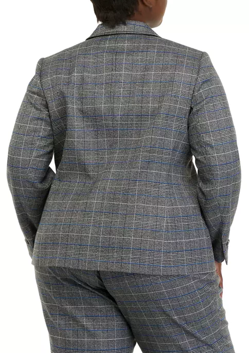 Hot Sale ๐ฅฐ Kasper Plus Size Long Sleeve Plaid Notch Two-Button Jacket ๐งจ 4 Hot Sale ๐ฅฐ Kasper Plus Size Long Sleeve Plaid Notch Two-Button Jacket ๐งจ - Image 2