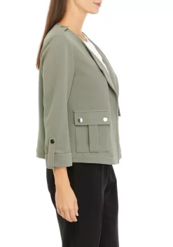 Buy 👍 Kasper 👩 Women's 3/4 Sleeve Wing Collar Crosshatch Jacket 🧨 -Southern Home Sales Shop Belk 1058