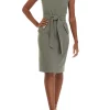 Deals 👏 Kasper 👩 Women's V-Neck Cap Sleeve Belted Crepe Sheath 👗 Dress ✨ -Southern Home Sales Shop Belk 1074