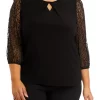 Budget ✔️ Kasper Plus Size 3/4 Sleeve Lace Top 👍
