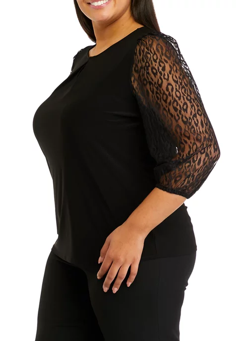 Budget ✔️ Kasper Plus Size 3/4 Sleeve Lace Top 👍 5 Budget ✔️ Kasper Plus Size 3/4 Sleeve Lace Top 👍 - Image 3