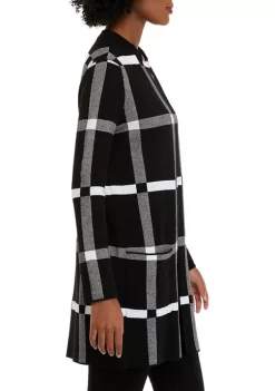 Cheapest 😀 Kasper 👩 Women's Long Sleeve Plaid Open Front Sweater ❤️ -Southern Home Sales Shop Belk 1125