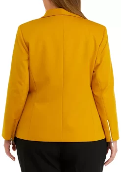 Cheapest 😀 Kasper Plus Size Long Sleeve Shawl Collar Solid Ponte Jacket ✨ -Southern Home Sales Shop Belk 1144