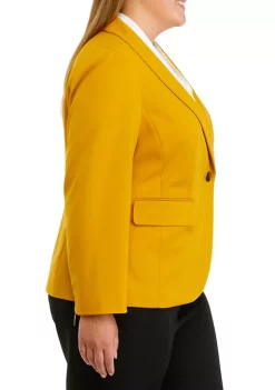 Cheapest 😀 Kasper Plus Size Long Sleeve Shawl Collar Solid Ponte Jacket ✨ -Southern Home Sales Shop Belk 1145