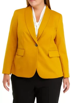 Cheapest 😀 Kasper Plus Size Long Sleeve Shawl Collar Solid Ponte Jacket ✨ -Southern Home Sales Shop Belk 1146