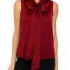 Cheapest 🔔 Kasper 👩 Women's Sleeveless Bow Neck Satin Blouse 🤩