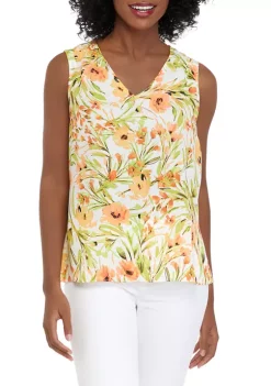 Outlet 🤩 Kasper 👩 Women's Sleeveless V-Neck Floral Top 😍 -Southern Home Sales Shop Belk 1162