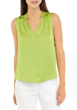 Flash Sale ❤️ Kasper 👩 Women's Sleeveless V-Neck Woven Blouse ✔️ -Southern Home Sales Shop Belk 1166