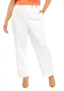 Coupon ๐งจ Kasper Plus Size Buckle Wide Leg Pants โ๏ธ