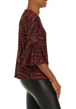 Cheapest 🎉 Kasper 👩 Women's Printed Bell Sleeve Top 🛒 -Southern Home Sales Shop Belk 1217