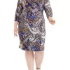 Best reviews of 😀 Kasper Plus Size 3/4 Sleeve Side Buckle Surplice Paisley Print Sheath 👗 Dress 👏 -Southern Home Sales Shop Belk 1223