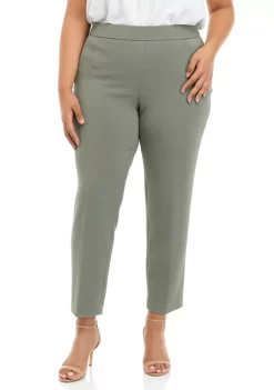 Hot Sale ๐ Kasper Plus Size Straight Leg Pull On Pants โ๏ธ
