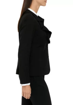 Outlet 🌟 Kasper 👩 Women's Long Sleeve Ruffle Front 2 Button Crepe Jacket 🤩 -Southern Home Sales Shop Belk 1255