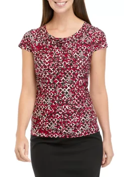 New 🔥 Kasper 👩 Women's Short Sleeve Geometric Print Top 🌟 9 New 🔥 Kasper 👩 Women's Short Sleeve Geometric Print Top 🌟 -Southern Home Sales Shop Belk 1264