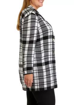 Budget 🔥 Kasper Plus Size Long Sleeve Plaid Cardigan ⭐ -Southern Home Sales Shop Belk 1291