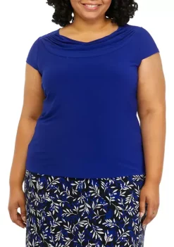 New ๐ Kasper Plus Size Cowl Neck Top ๐งจ