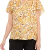 Cheap 😉 Kasper 👩 Women's Flutter Sleeve Floral Top ✔️ -Southern Home Sales Shop Belk 1360