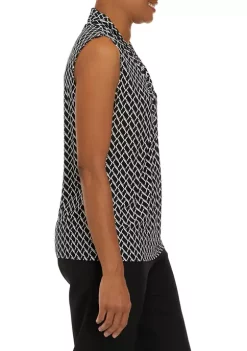 Discount ✨ Kasper 👩 Women's Sleeveless Twist Neck Chain Print Top 😍 -Southern Home Sales Shop Belk 1366