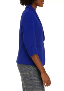 Coupon 🌟 Kasper Petite Long Sleeve Roll Cuff One Button Solid Blazer 😍 -Southern Home Sales Shop Belk 1388