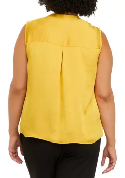 Deals ⭐ Kasper Plus Size Sleeveless Split Neck Top 😀 -Southern Home Sales Shop Belk 1415
