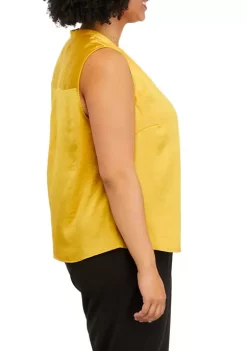 Deals ⭐ Kasper Plus Size Sleeveless Split Neck Top 😀 -Southern Home Sales Shop Belk 1416