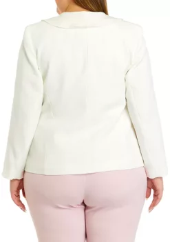 Cheap 👍 Kasper Long Sleeve Ruffle Front 2 Button Jacket ⭐ -Southern Home Sales Shop Belk 1427