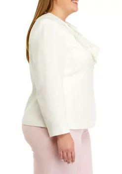 Cheap 👍 Kasper Long Sleeve Ruffle Front 2 Button Jacket ⭐ -Southern Home Sales Shop Belk 1428