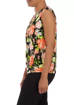 Best reviews of 🧨 Kasper 👩 Women's Keyhole Cap Sleeve Printed Blouse 👏 -Southern Home Sales Shop Belk 1464