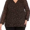 Budget 💯 Kasper Plus Size Animal Print V-Neck Blouse with Gathered Cuffs 🔔
