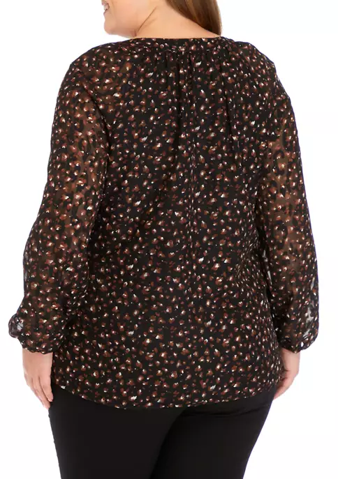Budget ๐ฏ Kasper Plus Size Animal Print V-Neck Blouse with Gathered Cuffs ๐ 4 Budget ๐ฏ Kasper Plus Size Animal Print V-Neck Blouse with Gathered Cuffs ๐ - Image 2