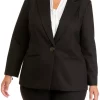 Best deal 🌟 Kasper Plus Size Long Sleeve Notch Collar One Button Jacket ⭐
