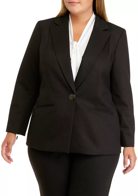 Best deal 🌟 Kasper Plus Size Long Sleeve Notch Collar One Button Jacket ⭐ 3 Best deal 🌟 Kasper Plus Size Long Sleeve Notch Collar One Button Jacket ⭐