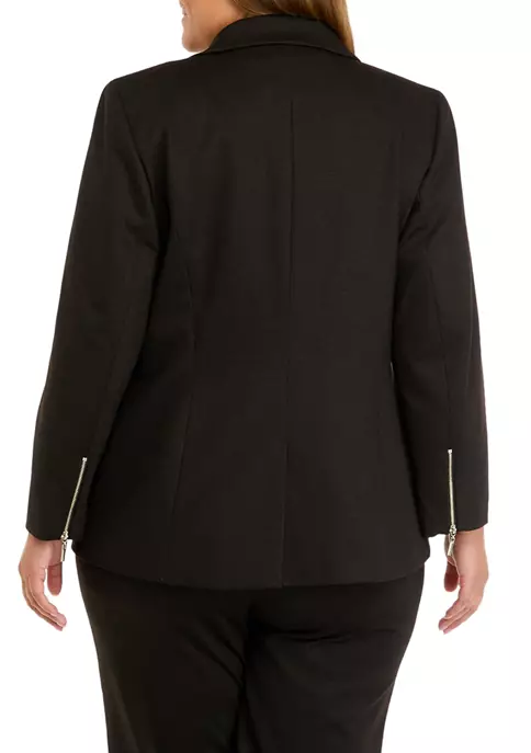 Best deal 🌟 Kasper Plus Size Long Sleeve Notch Collar One Button Jacket ⭐ 4 Best deal 🌟 Kasper Plus Size Long Sleeve Notch Collar One Button Jacket ⭐ - Image 2