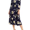 Outlet 💯 Kasper 👩 Women's 3/4 Sleeve Floral Printed Fit and Flare 👗 Dress 🔔 -Southern Home Sales Shop Belk 1482