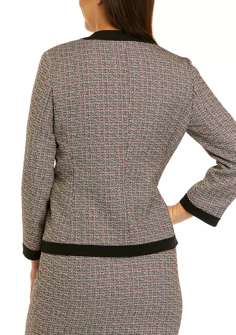 Top 10 ⌛ Kasper Petite Long Sleeve Tweed Piped Open Front Jacket 😍 4 Top 10 ⌛ Kasper Petite Long Sleeve Tweed Piped Open Front Jacket 😍 - Image 2