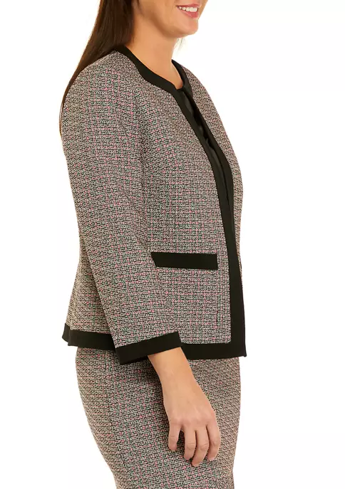 Top 10 ⌛ Kasper Petite Long Sleeve Tweed Piped Open Front Jacket 😍 5 Top 10 ⌛ Kasper Petite Long Sleeve Tweed Piped Open Front Jacket 😍 - Image 3