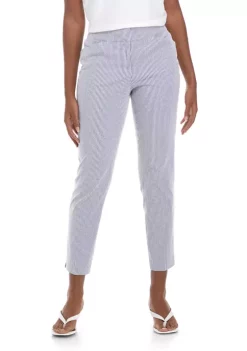 Flash Sale ✔️ Kasper Chambray Stripe Cropped Side Slit Pants ⌛