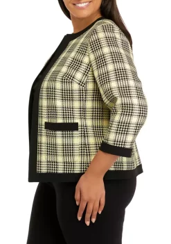 Cheap ⭐ Kasper Plus Size 3/4 Sleeve Tweed Open Front Jacket 🎉 -Southern Home Sales Shop Belk 1618