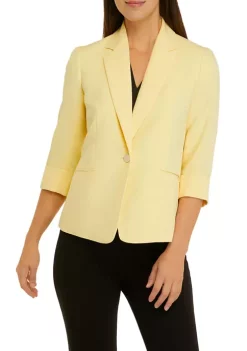 Top 10 🔔 Kasper 👩 Women's 3/4 Sleeve Roll One Button Jacket 🥰