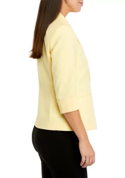Top 10 🔔 Kasper 👩 Women's 3/4 Sleeve Roll One Button Jacket 🥰 -Southern Home Sales Shop Belk 1648