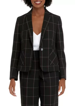 Deals ๐ Kasper ๐ฉ Women's Long Sleeve One Button Windowpane Jacket โค๏ธ 9 Deals ๐ Kasper ๐ฉ Women's Long Sleeve One Button Windowpane Jacket โค๏ธ -Southern Home Sales Shop Belk 1653