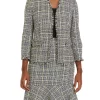 Deals 😀 Kasper 👩 Women's Long Sleeve Front Pocket Open Tweed Jacket ⌛ -Southern Home Sales Shop Belk 1671