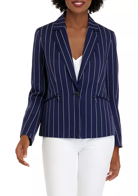 Best Sale ✔️ Kasper 👩 Women's Long Sleeve Notch Collar One Button Pinstripe Jacket 😉 6 Best Sale ✔️ Kasper 👩 Women's Long Sleeve Notch Collar One Button Pinstripe Jacket 😉 - Image 4