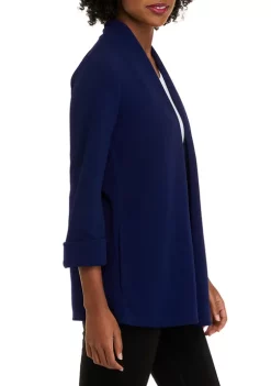 Promo 🎉 Kasper 👩 Women's Roll Sleeve Front Pockets Open Jacket 🎉 -Southern Home Sales Shop Belk 1693